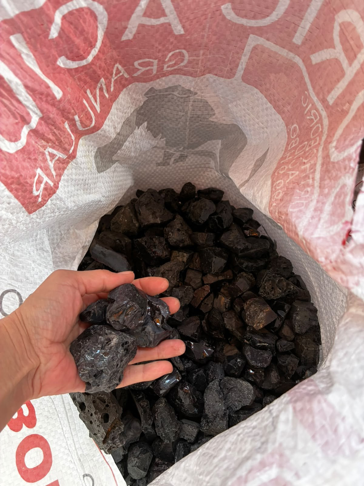 Piedra negra brillante Nuez · 30 kg